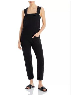 l*space Black Tie-Shoulder Overalls